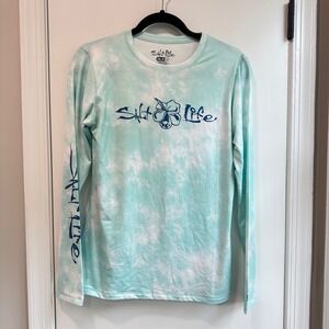 Salt Life UV Vapor Tie Dye Long Sleeve Rash‎ Guard Sun Shirt SLX Small